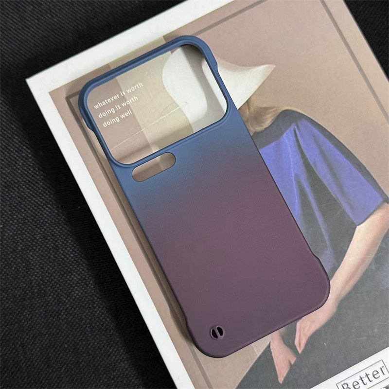 超薄渐变无边框适用小米17promax手机壳新款蓝色小米15pro磨砂肤感米14por创意高级感13散热保护套半包硬壳pm