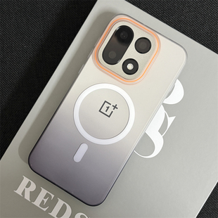 wzxf柔彩渐变黑色适用一加15手机壳新款带磁吸1+Ace6透明磨砂ace5pro至尊版13t硬壳15r保护套13s全包防摔男款