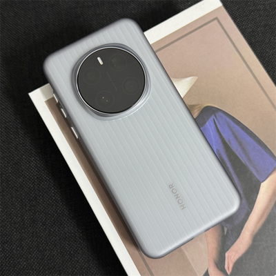 适用荣耀magic7pro手机壳夏季新品magic8磨砂硬壳por魔术7镜头大孔6简约高级感防指纹全包瓦楞保护套透明灰色