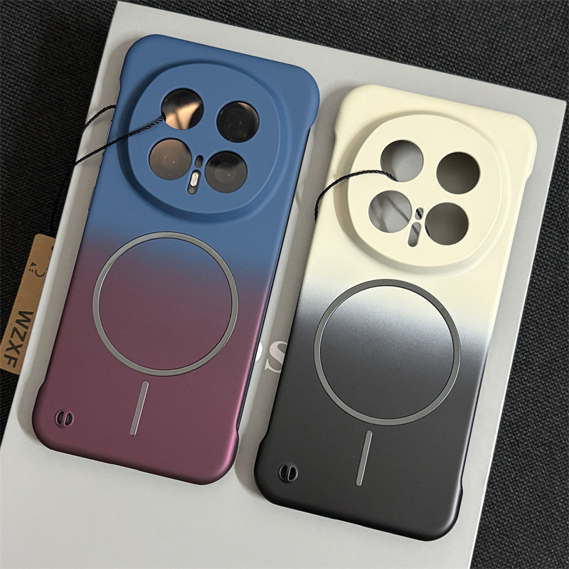 wzxf超薄渐变色无边框适用荣耀Magic8pro手机壳新款细圈磁吸魔术7/6磨砂肤感por轻奢散热保护套半包硬壳男女