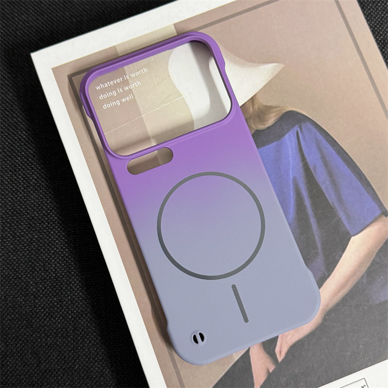 超薄磁吸适用小米17promax手机壳新款无边框小米15pro渐变紫色磨砂14por创意轻奢13散热保护套半包硬壳pm女男