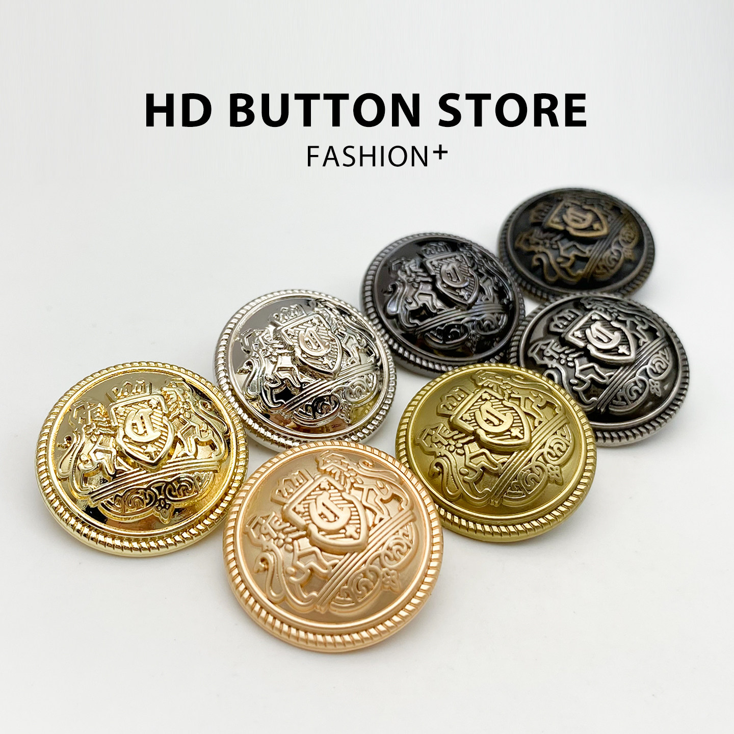 时尚英伦复古高端精致时尚双狮金属纽扣不掉色小香风西装大衣扣子