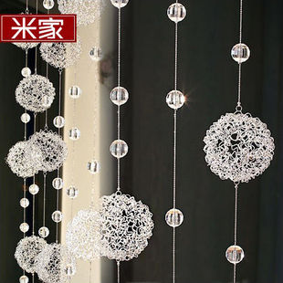 饰 水晶珠帘客厅隔断帘家用门帘免打孔过道挂帘水晶隔断珠帘客厅装