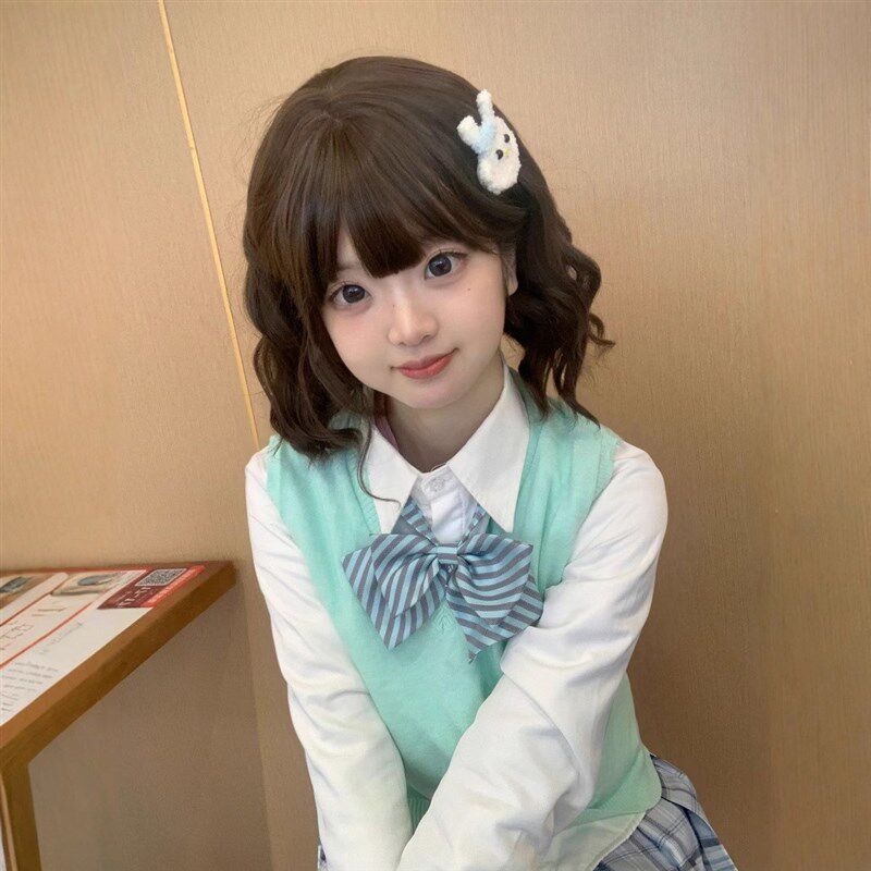 纤韵佳人假发女30cm短发网红lolita自然jk短卷发齐刘海氛围感软妹