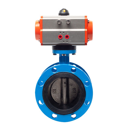 气动法兰蝶阀快速切断D641X-16Q污水软密封阀门DN50 65 80 100150