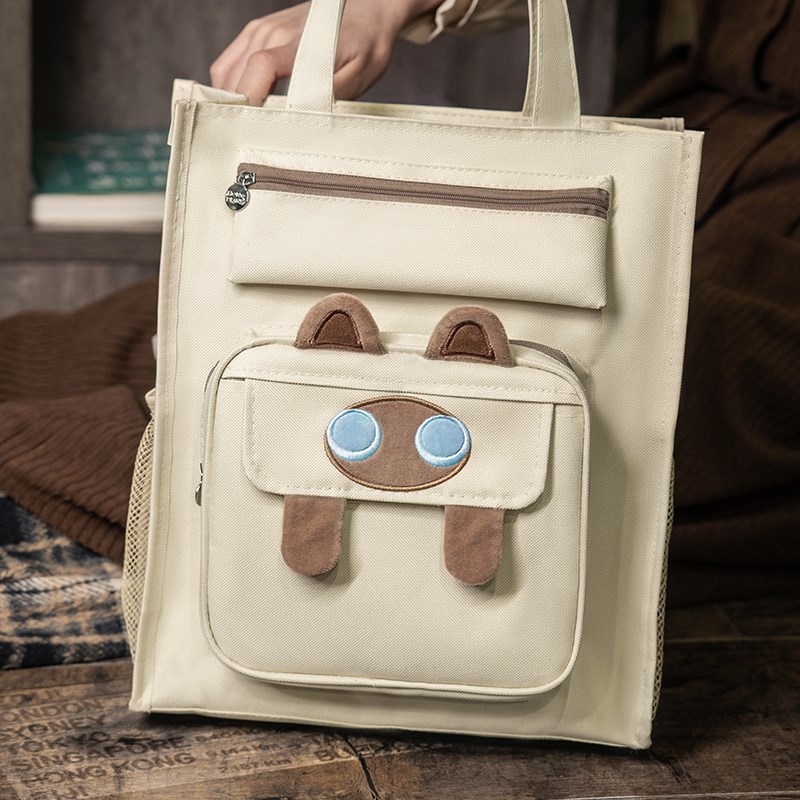 弘典补习袋大容量学生手提袋小学生补课袋儿童笔袋帆布包美术袋手