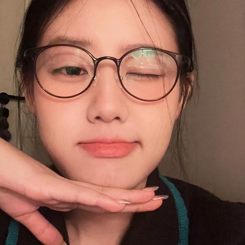 超轻小圆框眼镜女小脸栗子棕近视有度数可配素颜眼睛框镜架女
