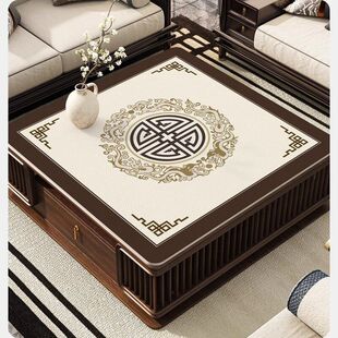 新中式茶几桌垫防水防油免洗防烫正方形桌布方桌八仙桌桌面保护垫