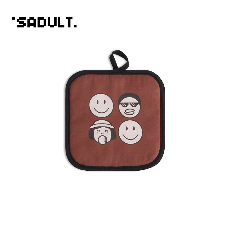 SADULT可爱笑脸耐高温隔热防烫垫砂锅垫汤碗垫子杯垫布艺餐桌餐垫,居家布艺,餐垫,淘宝优惠券,粉丝福利购,淘宝优惠卷