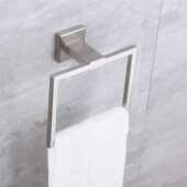 浴室不锈钢厕所免打孔跨境四方毛巾环卫生间毛巾架壁挂式 置物浴巾