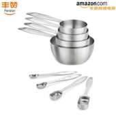 厂家直供不锈钢量杯量勺套装 烘焙工具厨房小工具刻度