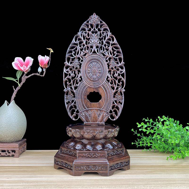 供奉座台神像佛像观音菩萨关公财神加高垫高托托架实木底座莲花八