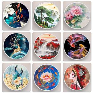 5D钻石画满钻圆形客厅手工粘贴卧室玄关十字绣