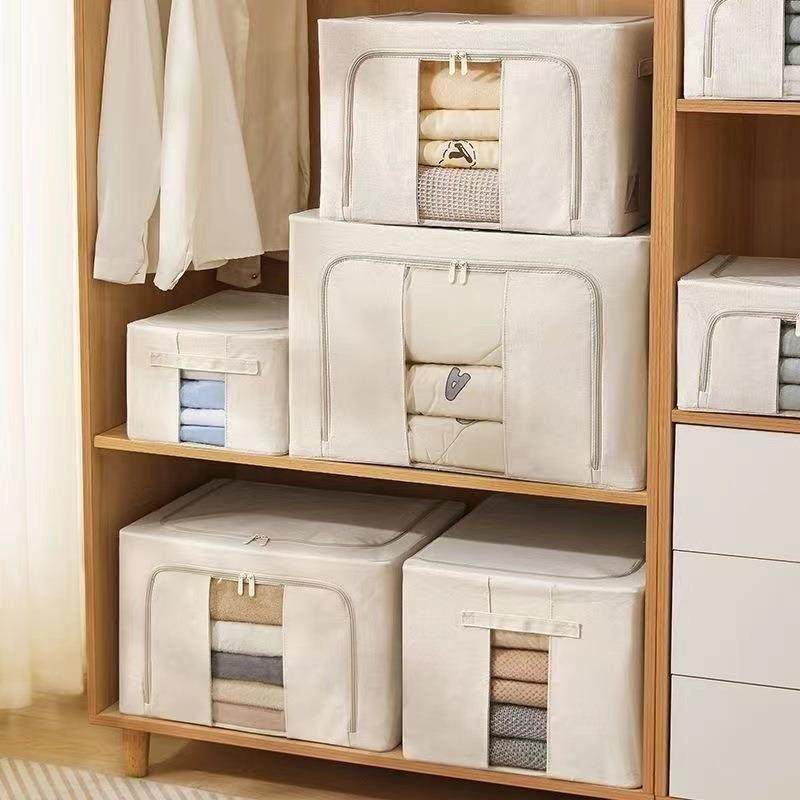 天山棉收纳箱布艺可水洗折叠搬家整理箱卧室衣柜植绒整理牛津布