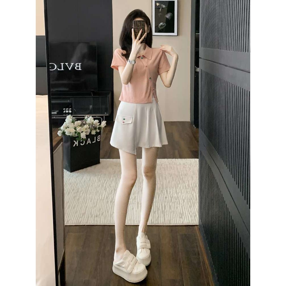 网红炸街减龄小个子盐系穿搭休闲时尚运动风裙子两件套装裙女夏装