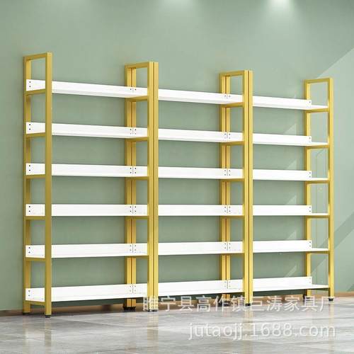 钢木置物架客厅多层落地精品陈列货架简易简约书架产品样品展示架