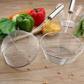 厂家 不锈钢漏勺大容量平底油炸滤油捞面火锅捞勺线漏网长柄