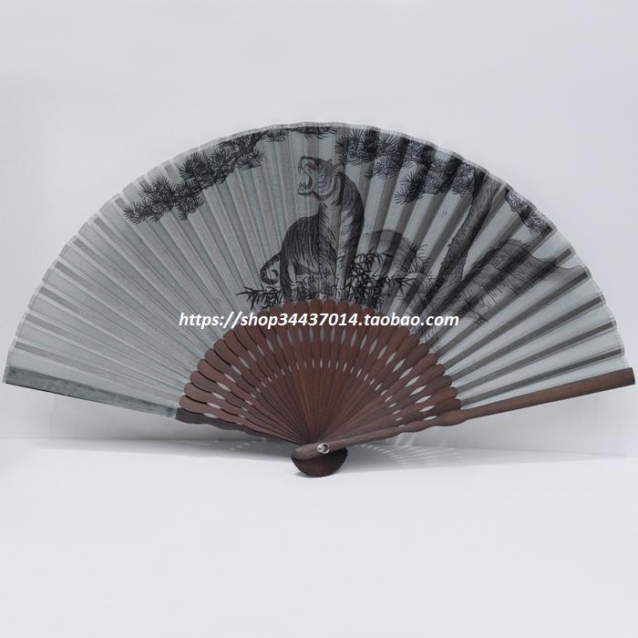 多款可选 龙与虎 素雅男士折扇 工艺扇子 绅士扇 风神雷神 老虎