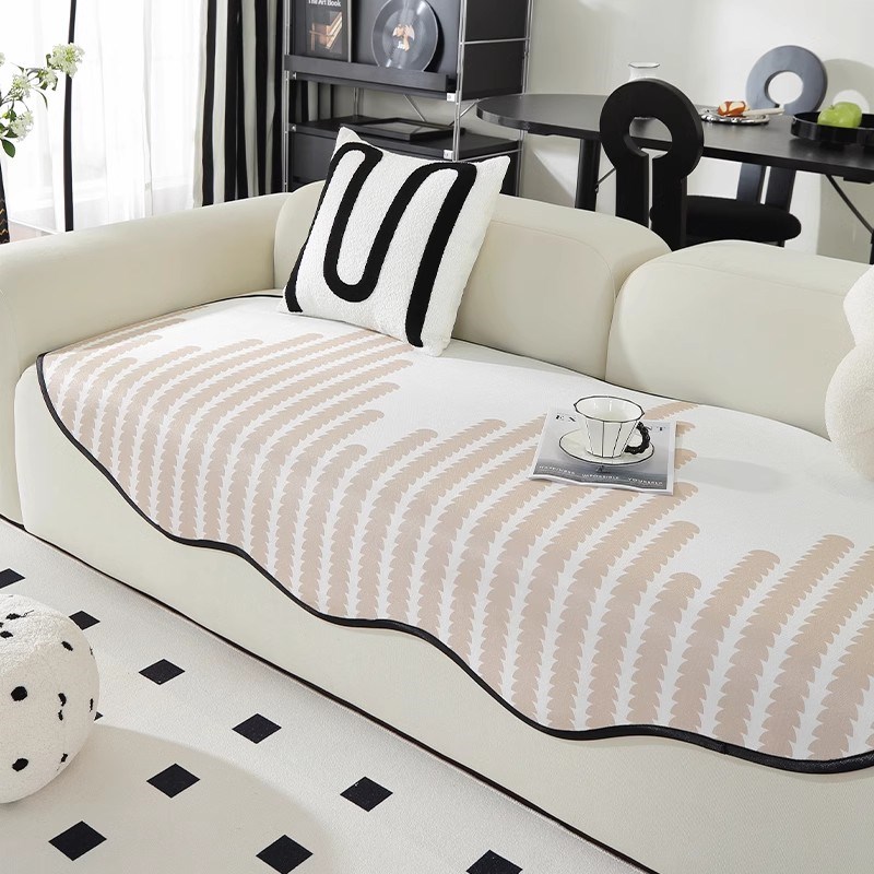 5H6S【凉感冰丝】不规则异形沙发垫子夏K天季皮套罩防滑盖布巾四