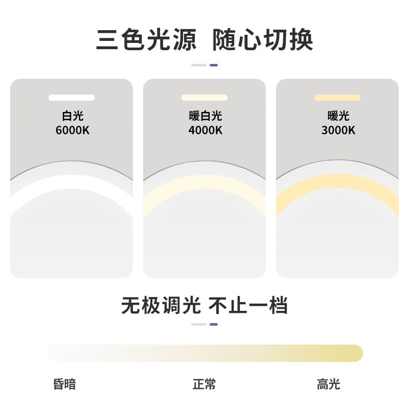 LED补光化妆镜insq放桌子上桌面带灯充电款大号镜子台式旋转梳妆