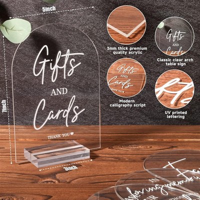 亚克力婚礼席位卡 餐厅宴会桌号牌F台卡用于仪式婚礼礼品桌标志