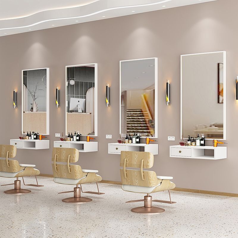 eQp理发店专用镜子带LsED灯美发镜台单面网红潮款发廊挂墙剪发化