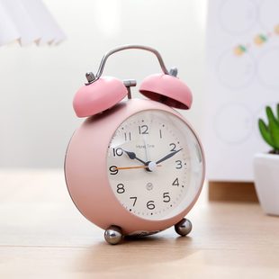 闹钟学生用钟床头钟闹铃可爱叫醒简约现代儿童金属高书桌颜值强力