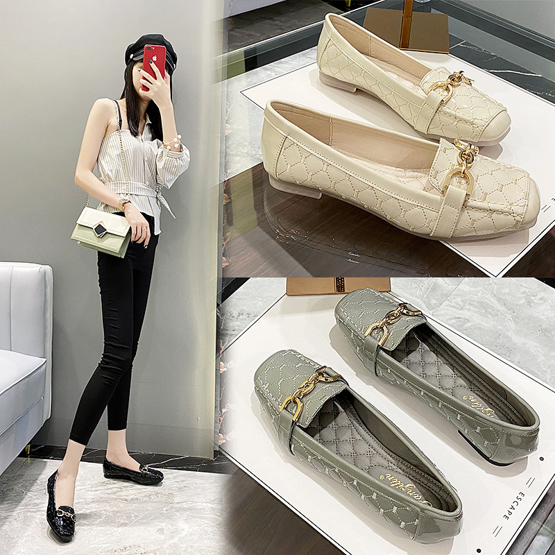 单鞋女鞋子20j21秋季新款百搭浅口休闲黑色工作软底平底豆豆鞋,女鞋,乐福鞋（豆豆鞋）,淘宝优惠券,粉丝福利购,淘宝优惠卷