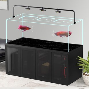 缸内无管件卓底滤鱼缸客厅一体拉筋宁无管道静音鱼X缸大中型定制