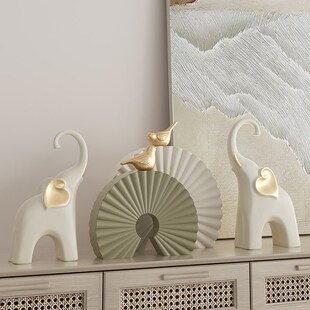 简约艺术大象摆件l客厅柜子酒柜高级感家居饰品现代玄关隔断工艺