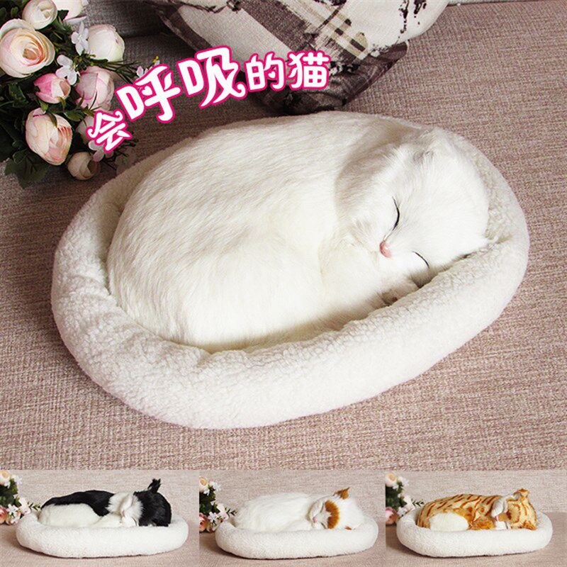 会呼吸的猫狗仿真猫咪狗狗毛绒玩具仿真猫M小猫咪假猫仿真动物模
