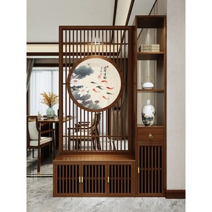 实木屏风隔断客厅进门遮挡鞋 入户玄关正对门现代简约座屏新中式 柜