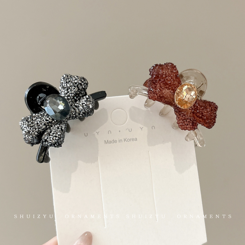 蝴蝶结水钻小抓夹女侧边碎发刘海夹公主头发夹高级感精致发卡头饰