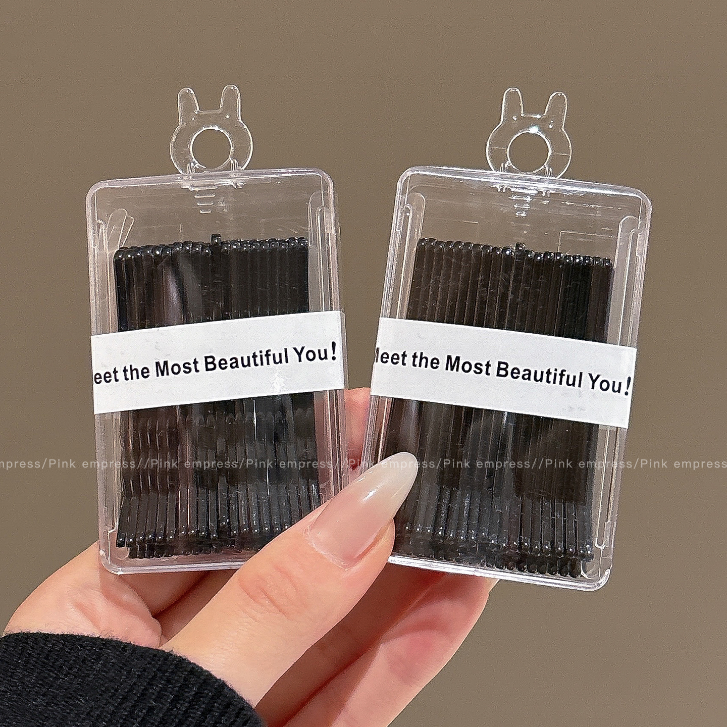 黑色盒装无痕u形盘发固定夹丸子头发夹女隐形发卡一字夹卡子夹子