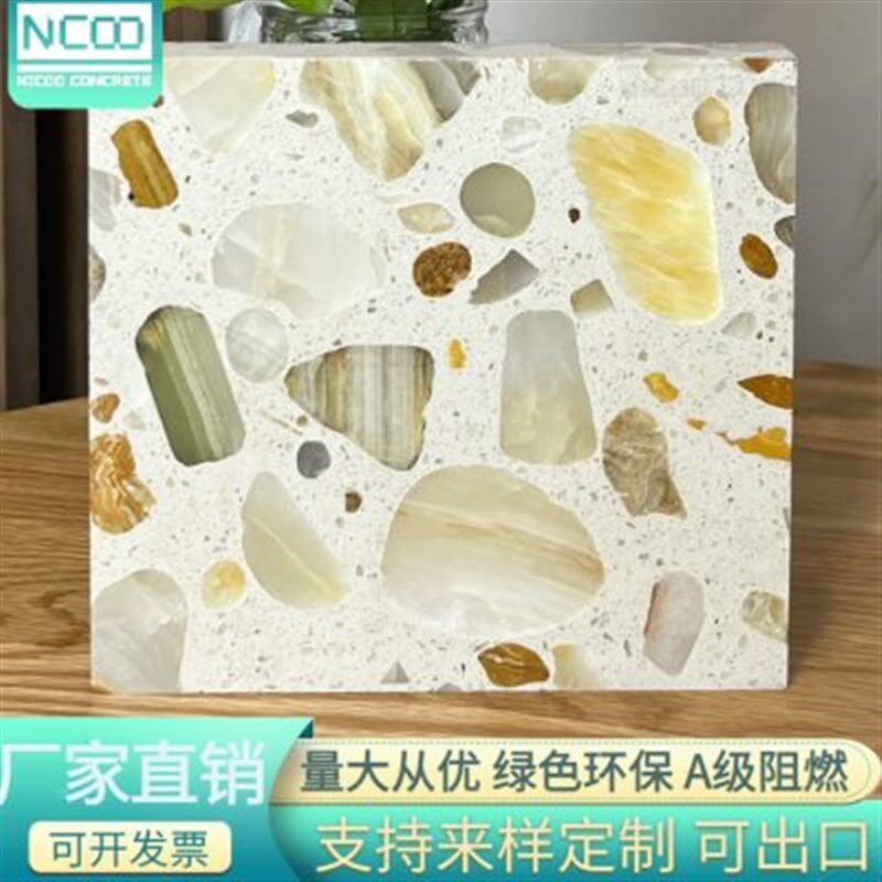 绿玉水磨石瓷砖建筑装修装饰材料预F制无机水磨石地砖水泥基水磨