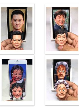 软陶人偶定制玩偶蜡n像泥塑摆件手工捏泥人真人像情侣生日结婚礼