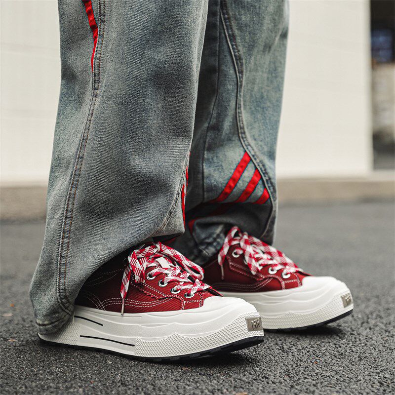 布鞋男款2025新款潮流s休闲鞋夏季透气板鞋小众厚底百搭高级感男,流行男鞋,休闲板鞋,淘宝优惠券,粉丝福利购,淘宝优惠卷