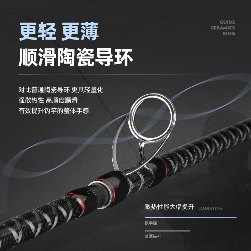 插节并继锚鱼竿远投竿海钓滑漂杆C路亚竿鲈鱼杆抛竿三节远投锚鱼