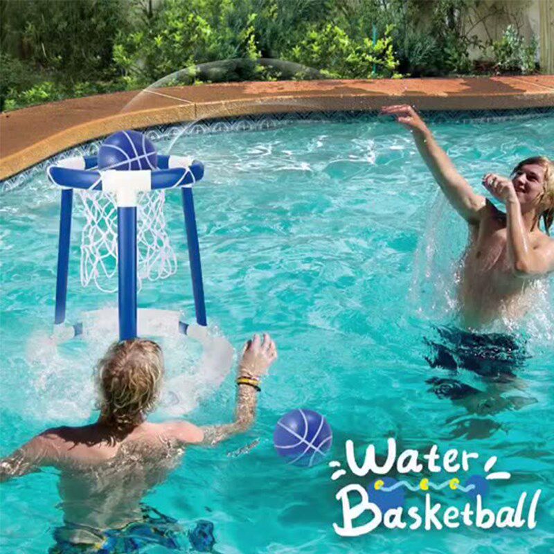 男女宝宝游泳池戏水用品小孩充气篮球架儿童水O上投篮球门游泳玩