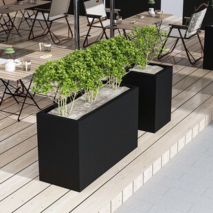 户外铁艺镀锌板花箱室q外摆种植箱隔断围栏广场庭院花坛商业街花