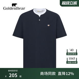舒适棉感短袖 GOLDEN 圆领T恤上衣 男士 春季 BEAR 金熊
