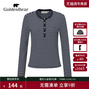 GOLDEN BEAR 潮流长袖 秋季 T恤上衣 时尚 新品 女装 金熊