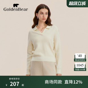 针织衫 GOLDEN 女士含绵羊毛长袖 春季 BEAR 金熊