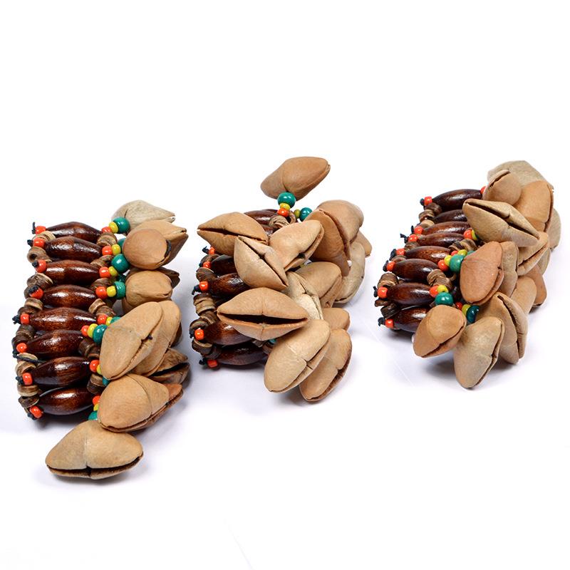 椰果手铃乐器腕铃脚铃儿童舞蹈幼儿摇铃非洲鼓铃铛宝宝玩具手串