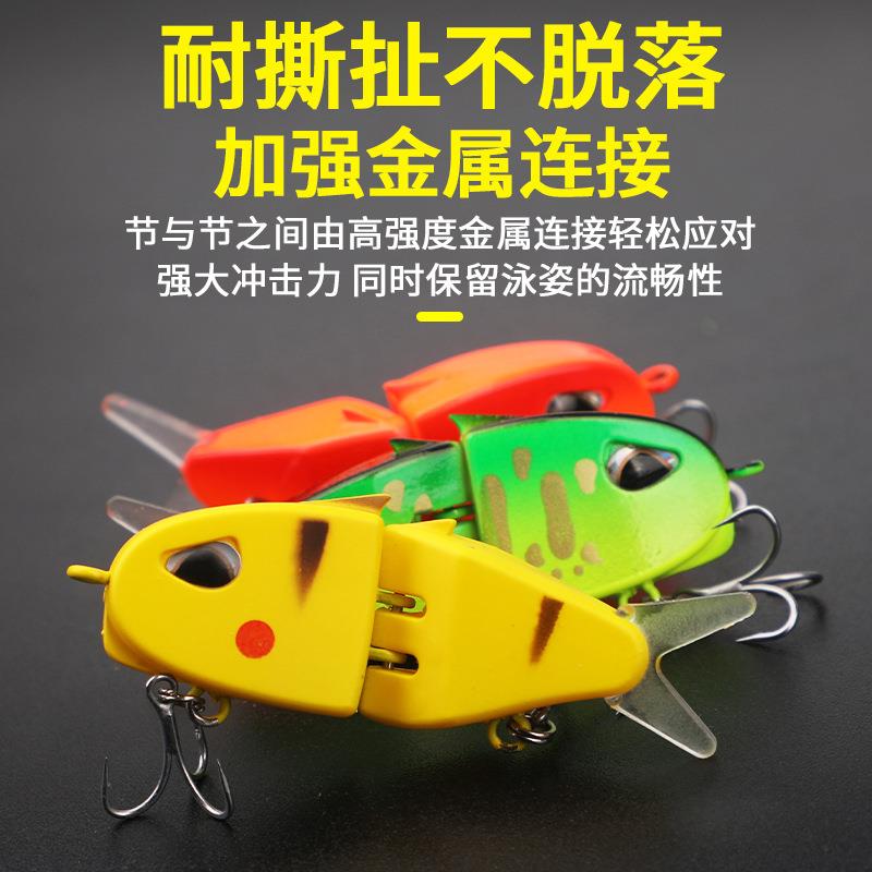 路亚饵小多节鱼泳饵双钩炫彩钓鱼假饵翘嘴鲈鱼缓沉鱼饵mm60