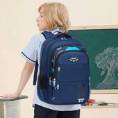 小学生书包男孩简约防泼水多隔层大容量三四五六年级初中生双肩