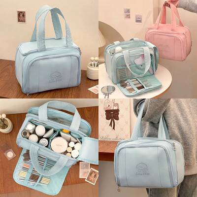 化妆包大容量可携式超大旅游出差护肤品收纳包手提旅行可登机洗漱
