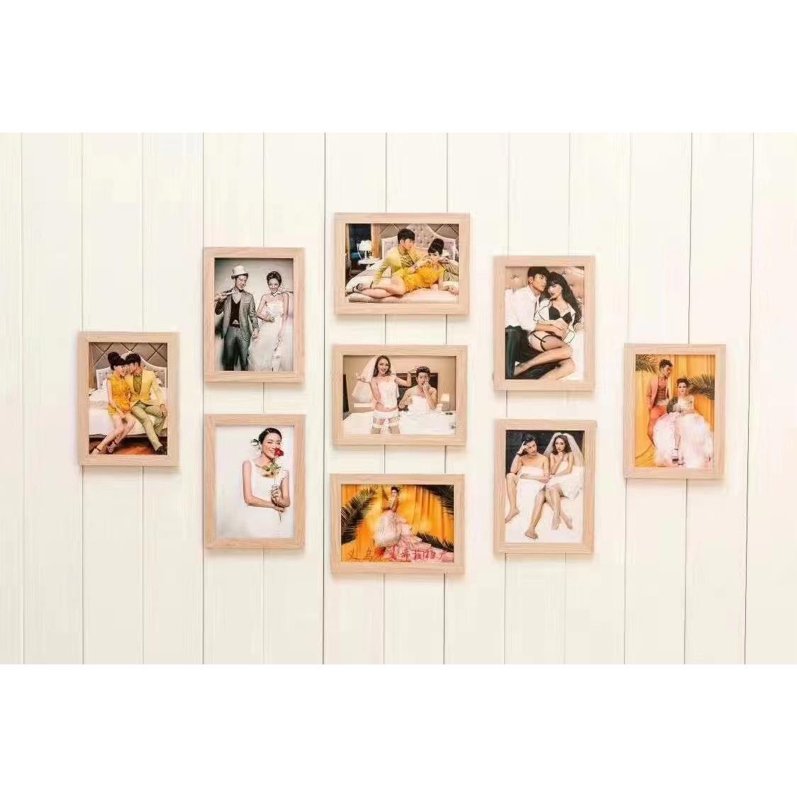 7寸影楼相框土豪金九宫格照片墙相框带儿童婚纱影楼礼品照片墙