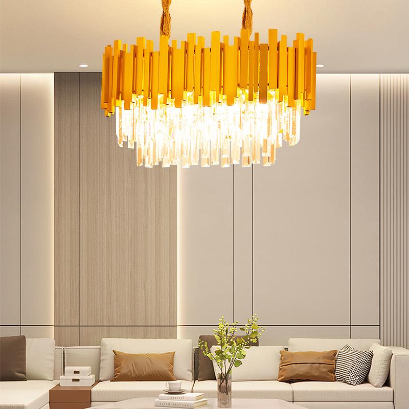 别墅复式楼水晶吊灯 轻奢法式楼梯灯 酒店客厅大气水晶吊灯