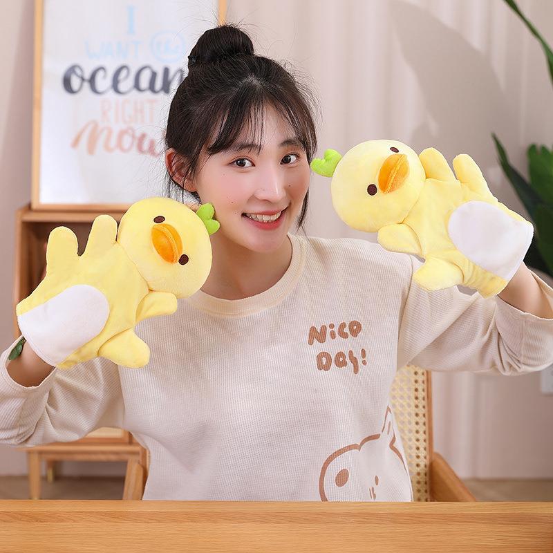 卡通小鸡企鹅手偶具毛绒玩具幼儿园表演腹语儿童亲子安抚布偶娃娃